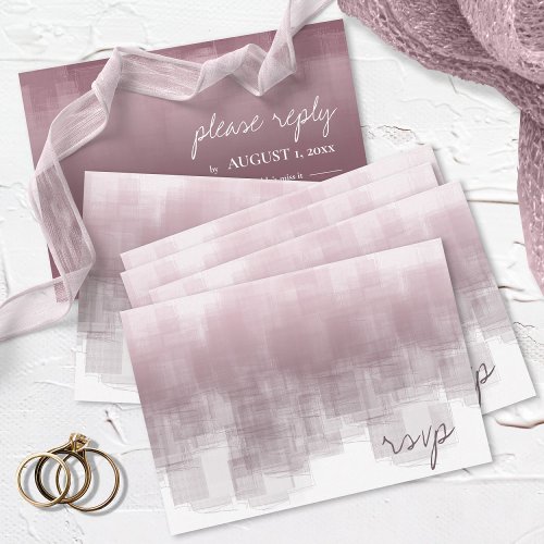 Watercolor Reflections Wedding Mauve ID774 RSVP Card