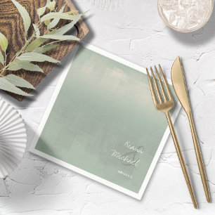 Watercolor Reflections Wedding Sage ID774 Napkins