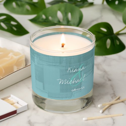 Watercolor Reflections Wedding Teal ID774 Scented Candle