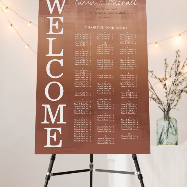 Watercolor Reflections Wedding Terra Cotta ID774 Foam Board (In Situ (Stand))