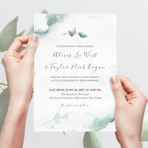 Watercolor Refreshing Ethereal Eucalyptus Wedding Invitation