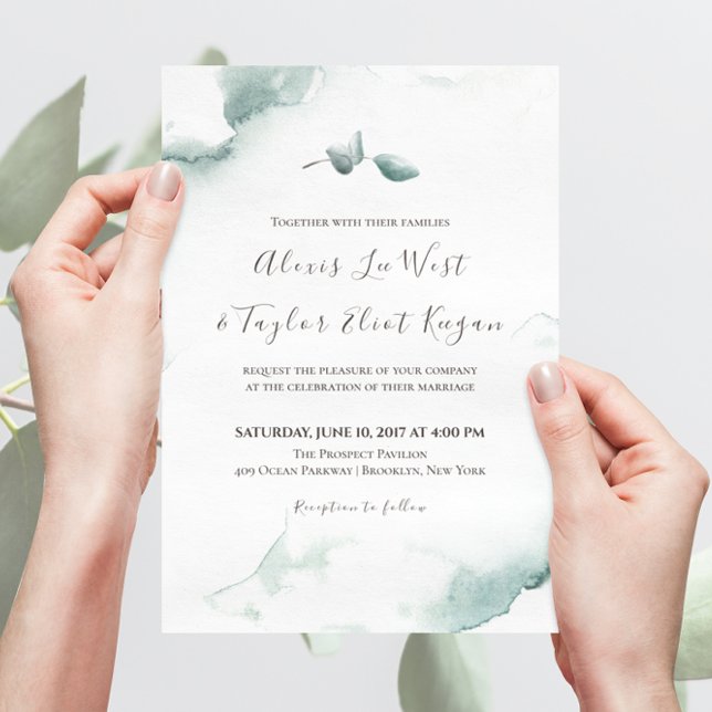 Watercolor Refreshing Ethereal Eucalyptus Wedding Invitation (Creator Uploaded)