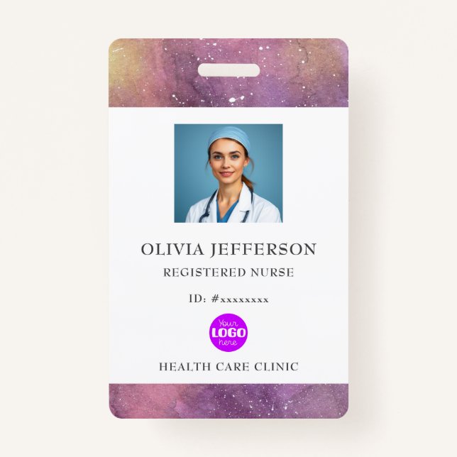 Watercolor Registered Nurse Logo Badge (Front)