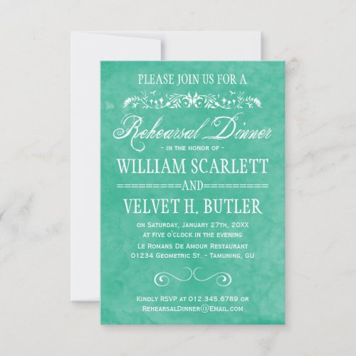 Watercolor Rehearsal Dinner Invitations