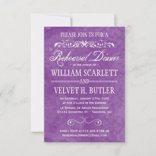Watercolor Rehearsal Dinner Invitations