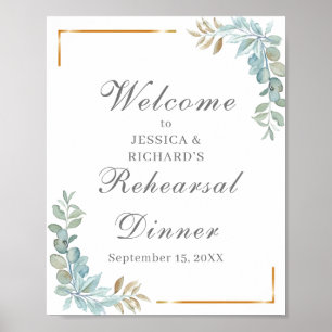 Watercolor Rehearsal Dinner Welcome Poster Sign