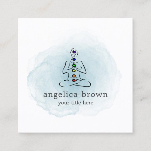 Watercolor Reiki Master with Chakras Business Card