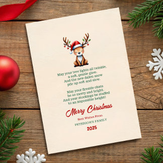 Watercolor Reindeer Christmas Greeting Card