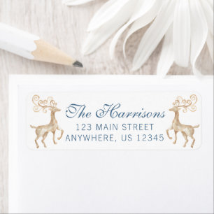 Watercolor Reindeer Return Address Label