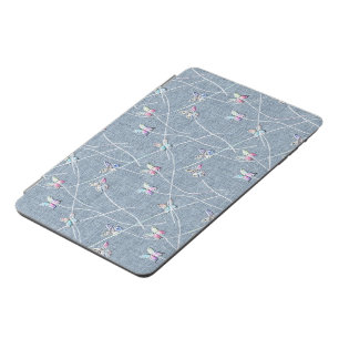 Watercolor Relief Butterflies on Denim Blue Linen iPad Mini Cover