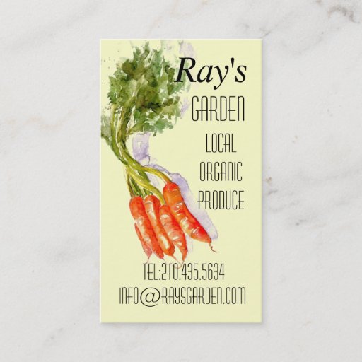 Customizable Watercolor Restaurant Produce Delivery Card Business Card