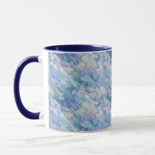 Watercolor Retro Blue Purple Raindrop Pattern Mug