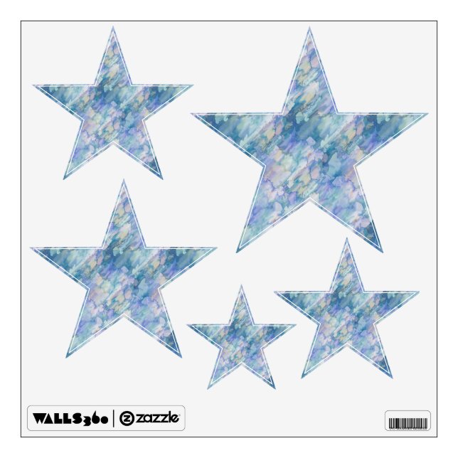 Watercolor Retro Blue Purple Raindrop Pattern Wall Sticker (Front)