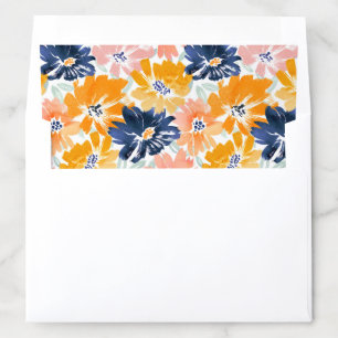 Watercolor Retro Floral Pattern Envelope Liner