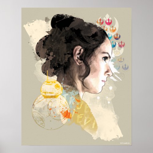 Watercolor Rey Collage Poster