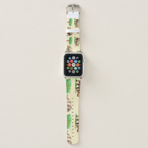 Watercolor Rhino Hand Painted Pattern Apple Watch Band