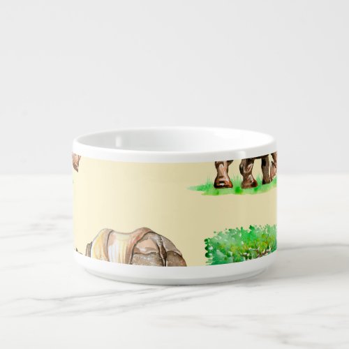 Watercolor Rhino Hand Painted Pattern Bowl