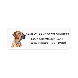 Watercolor Rhodesian Ridgeback Label