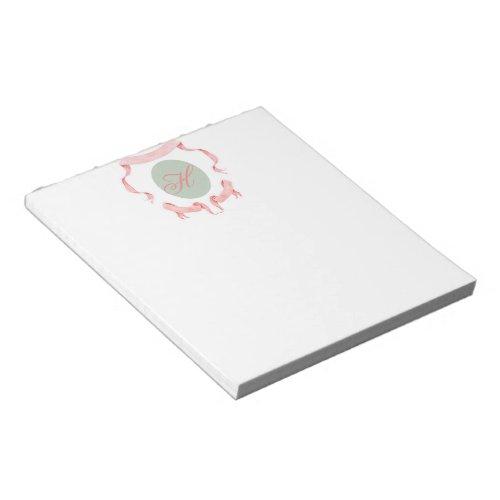 Watercolor Ribbon Logo Crest Monogram  Notepad