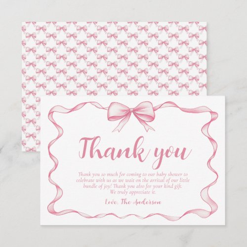 Watercolor Ribbon Pink Bow Girl Ribbon Baby Shower
