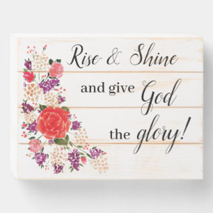 Watercolor, "Rise & Shine..." Wooden Box Sign