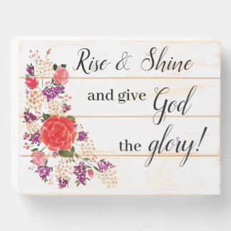 Watercolor, "Rise & Shine..." Wooden Box Sign
