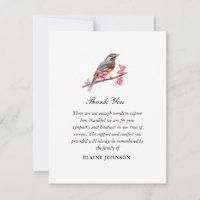 Watercolor Robin bird Funeral Photo Thank you