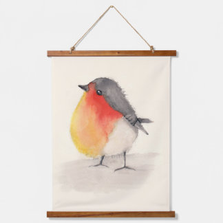 Watercolor Robin Hanging Tapestry