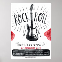 Watercolor Rock & Roll Festival Poster