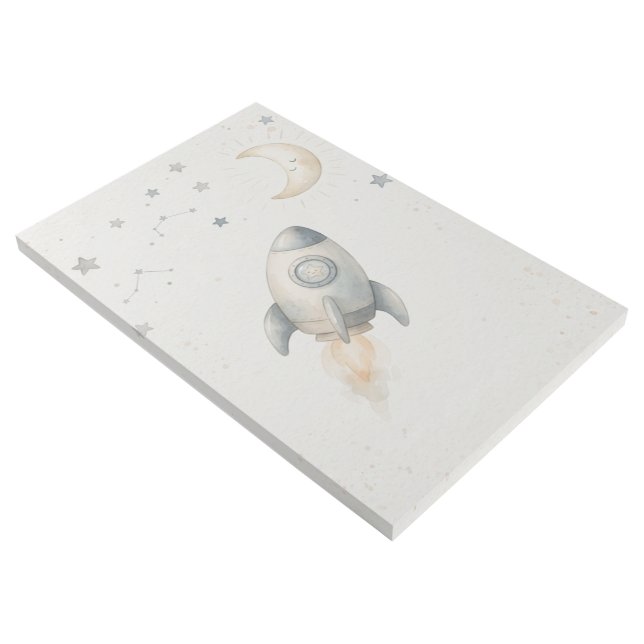 Watercolor Rocket Wall Art – Framed Space Rocket  (3/4)