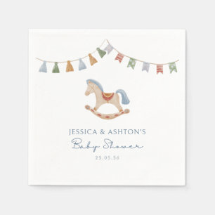 Watercolor Rocking Horse, Baby Shower Napkins