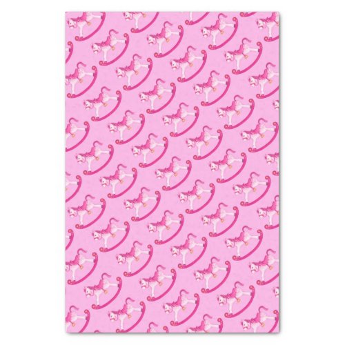 Watercolor rocking horse pink art tissue paper