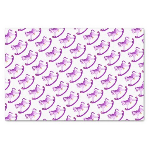 Watercolor rocking horse purple art tissue paper