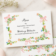 Watercolor Rococo Garden Wedding Website RSVP Card