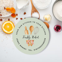 Watercolor Rolling Pin, Wooden Spoon & Whisk Stick