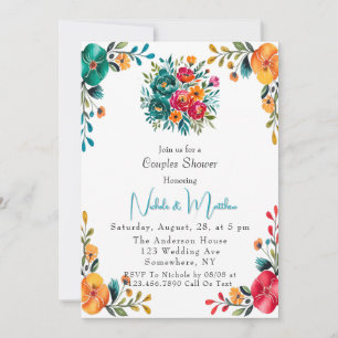 Watercolor Romance Couples Shower Invitation