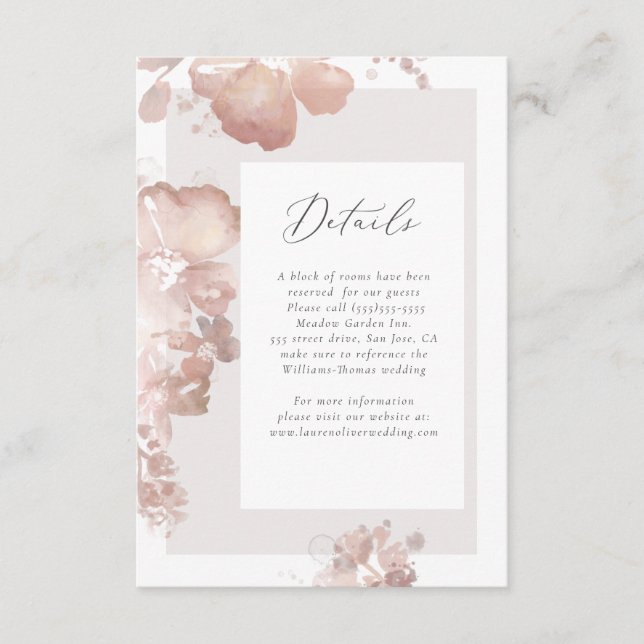 Watercolor Romance Details Card (Front)