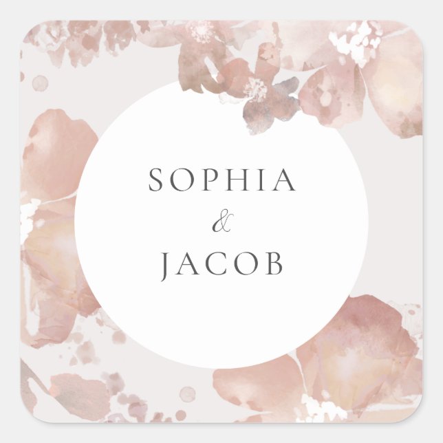 Watercolor Romance Square Sticker (Front)