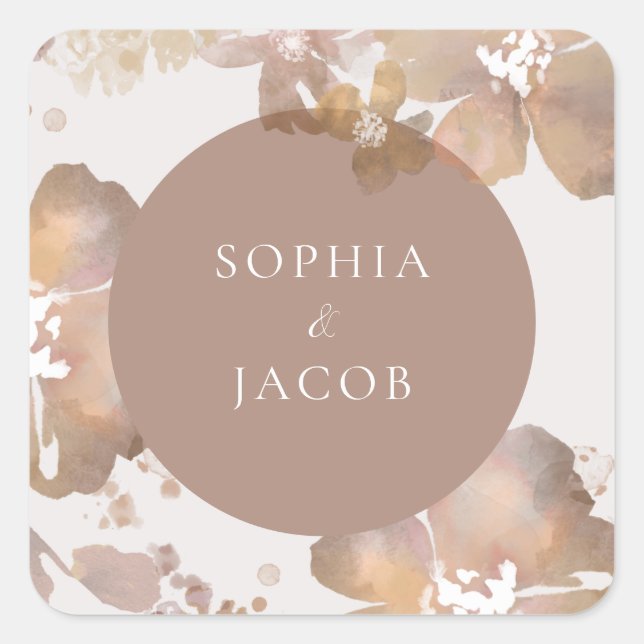 Watercolor Romance Square Sticker (Front)