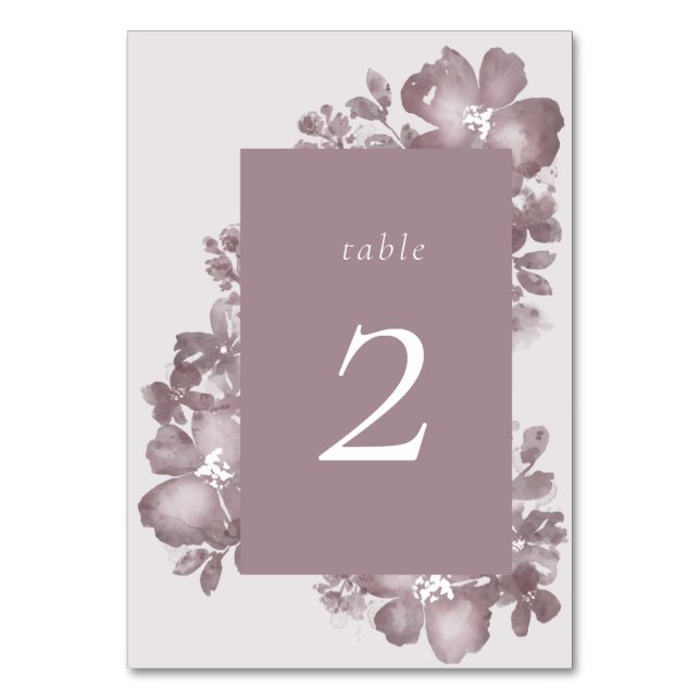 Watercolor Romance Table Number (Front)
