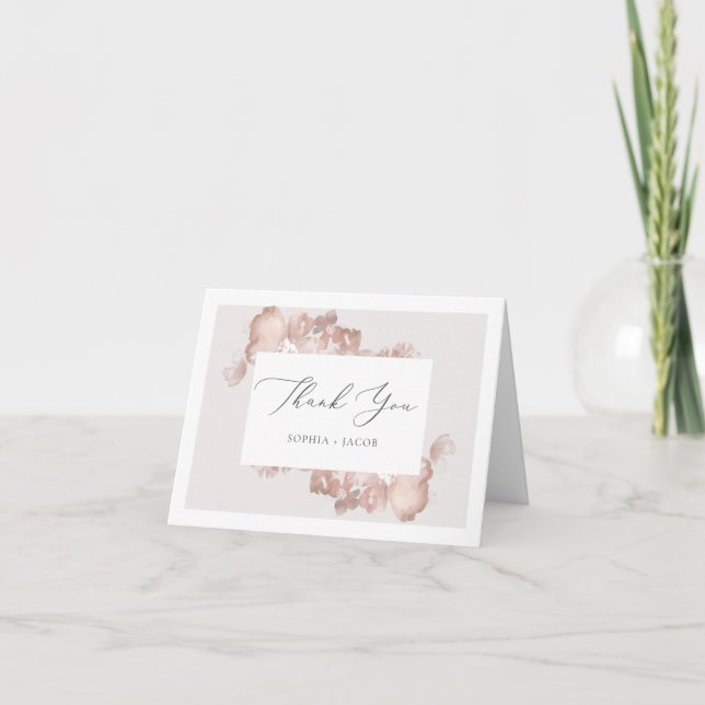 Watercolor Romance Thank You Card (Front)
