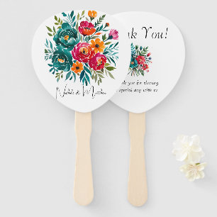 Watercolor Romance Wedding Hand Fan