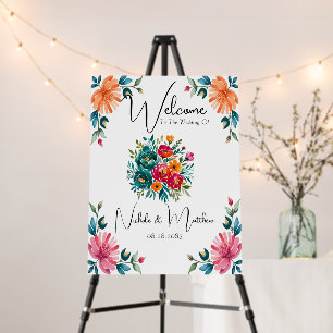 Watercolor Romance Wedding Welcome Sign