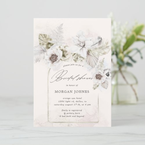 watercolor romantic floral Bridal Shower Invite