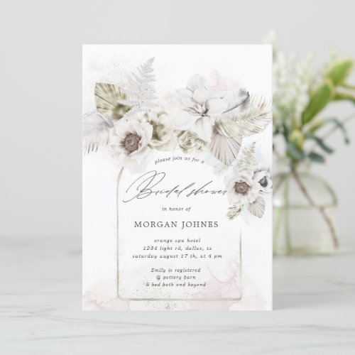 watercolor romantic floral Bridal Shower Invite