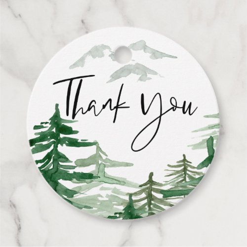 Watercolor Romantic Woodland Thank You Favor Tags