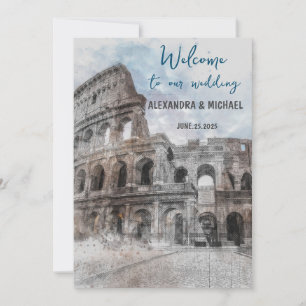 Watercolor Rome, Italy Invitation