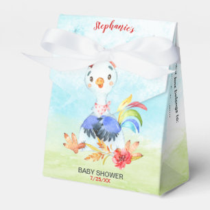Watercolor Rooster Baby Shower Farm Favor Boxes