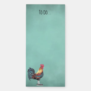 Watercolor Rooster Magnetic Notepad