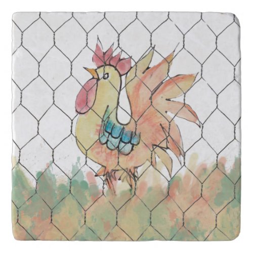 Watercolor Rooster  Trivet